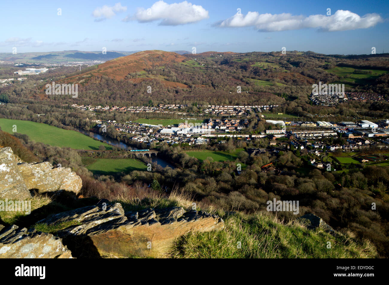View across the Taff Vale from the Garth Mountain above Taffs Well