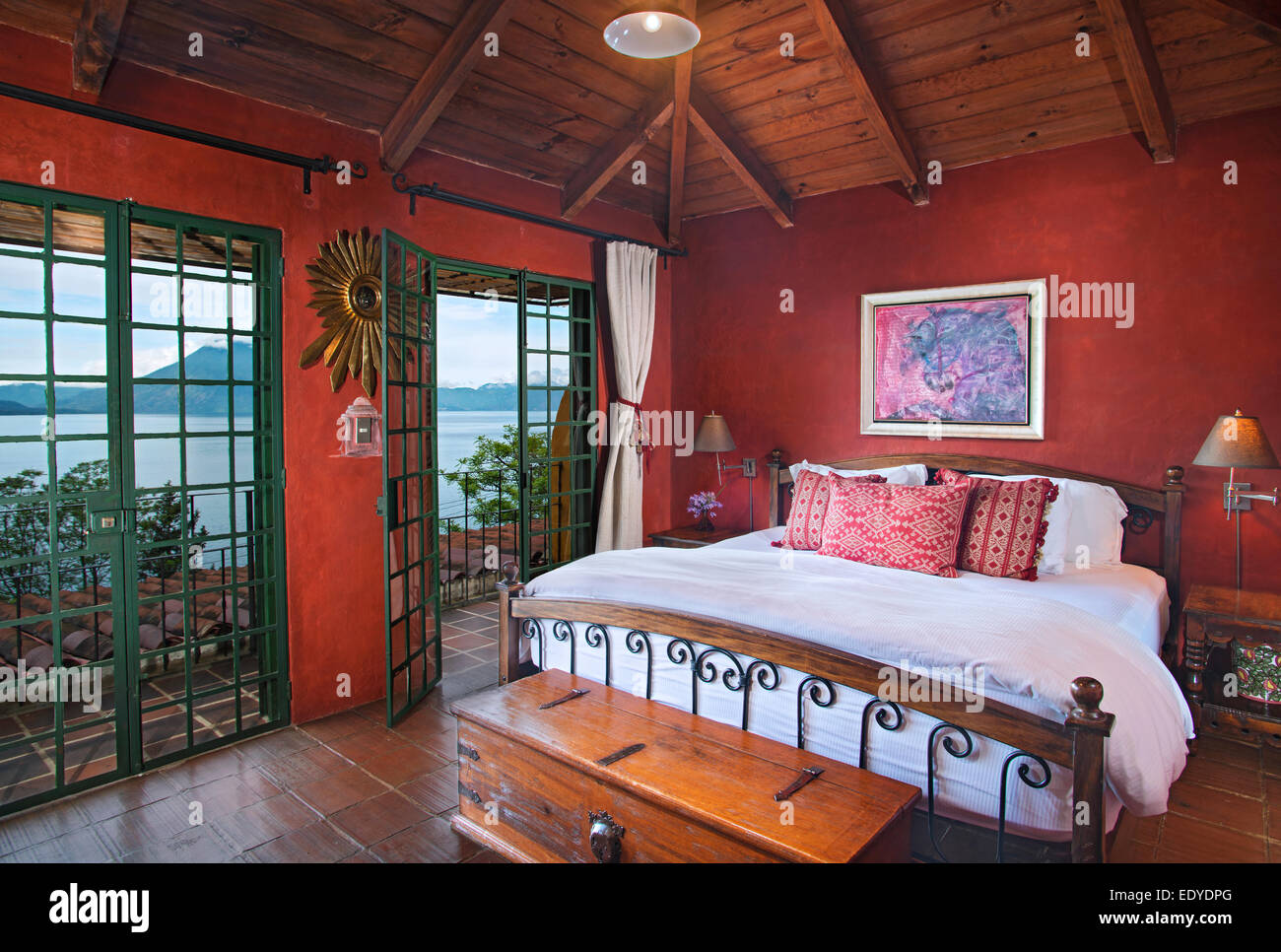 A room at Casa Palopo Hotel in Guatemala Stock Photo