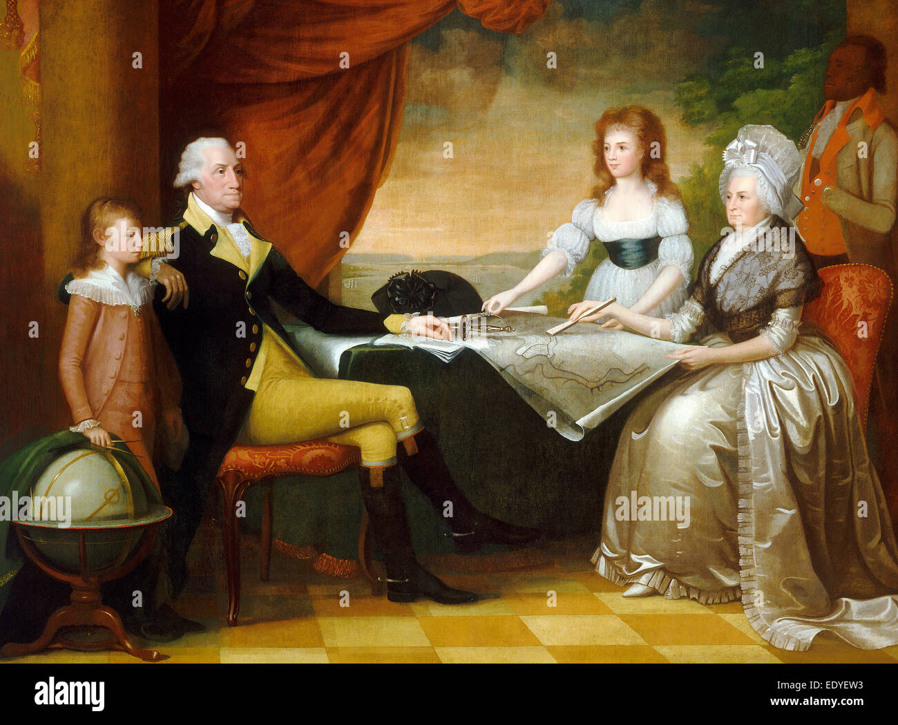 Edward Savage (American, 1761 - 1817), The Washington Family, 1789-1796, oil on canvas Stock Photo