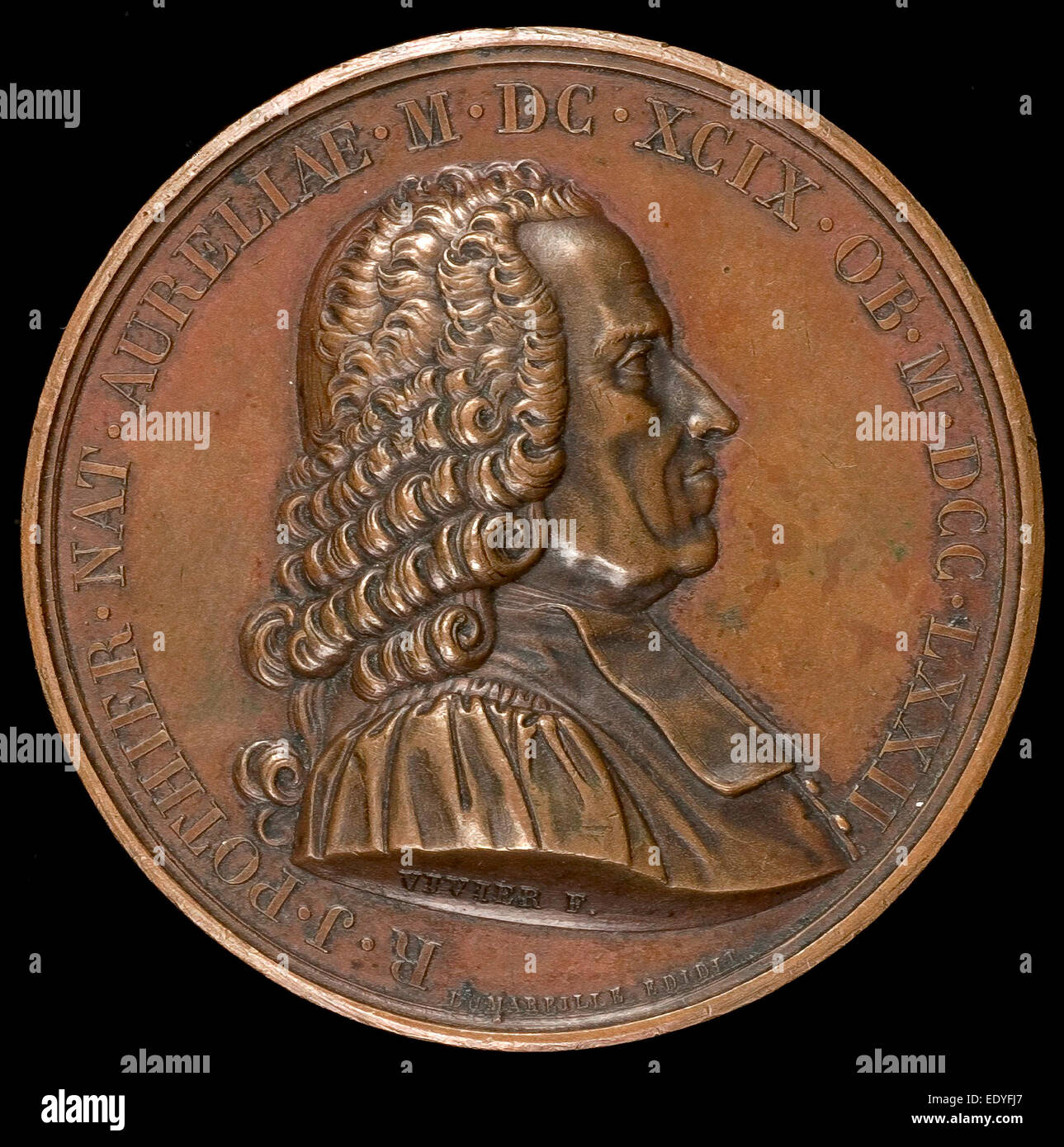 Mathias-Nicholas-Marie Vivier, Robert-Joseph Pothier, 1699-1772, Jurist and Professor [obverse], French, 1788 - c. 1859, 1823 Stock Photo