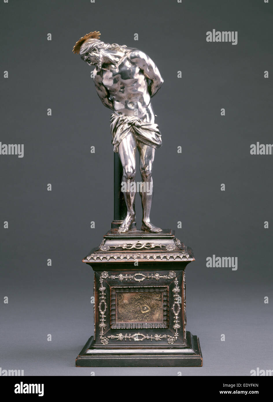 Alessandro Algardi, Christ at the Column, Italian, 1598 - 1654, model c. 1630s, cast probably mid 17th century, silver Stock Photo