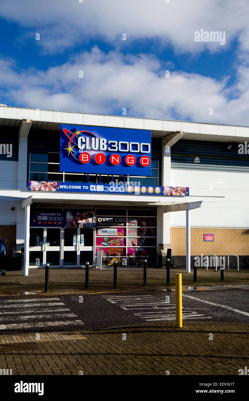 Club 3000 Bingo Hall, Gabalfa, Cardiff, Wales, UK. Stock Photo