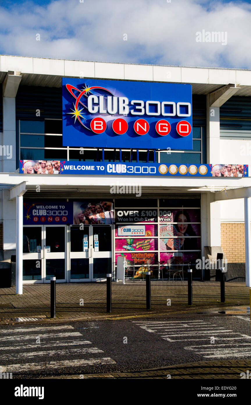 Club 3000 Bingo Hall, Gabalfa, Cardiff, Wales, UK. Stock Photo