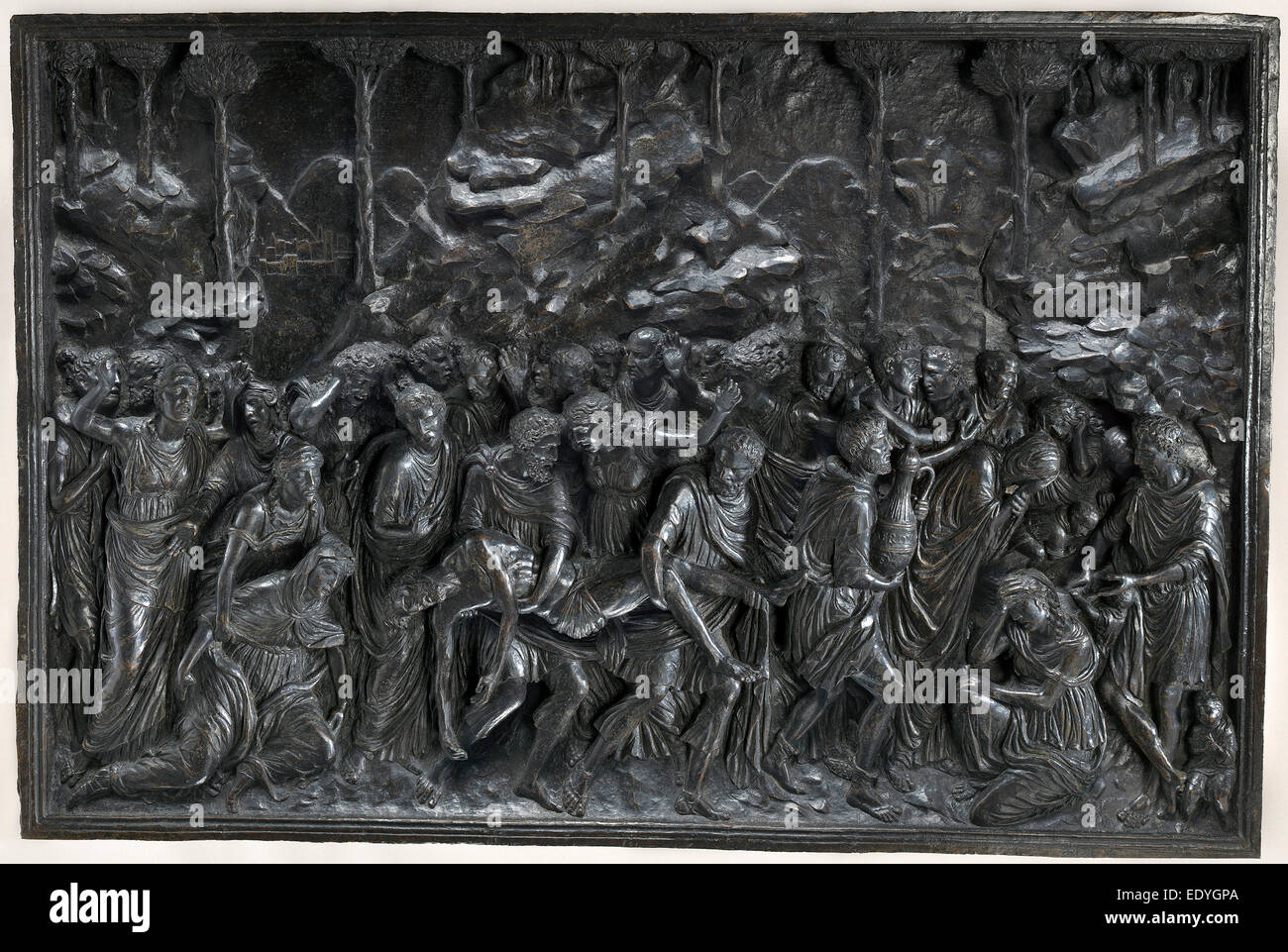 Andrea Briosco, called Riccio (Italian, 1470 - 1532), The Entombment, bronze Stock Photo