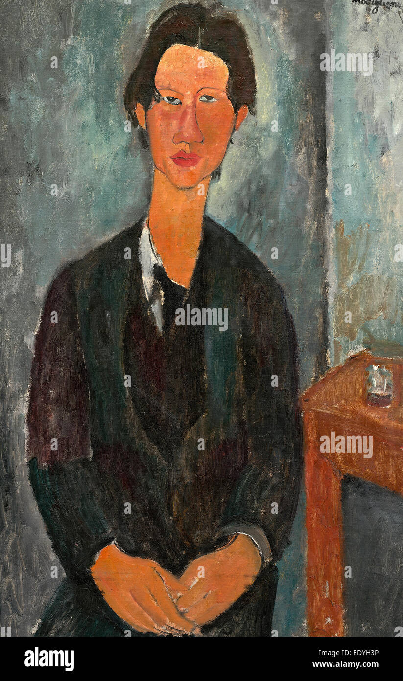 Amedeo Modigliani, Chaim Soutine, Italian, 1884 - 1920, 1917, oil on canvas Stock Photo