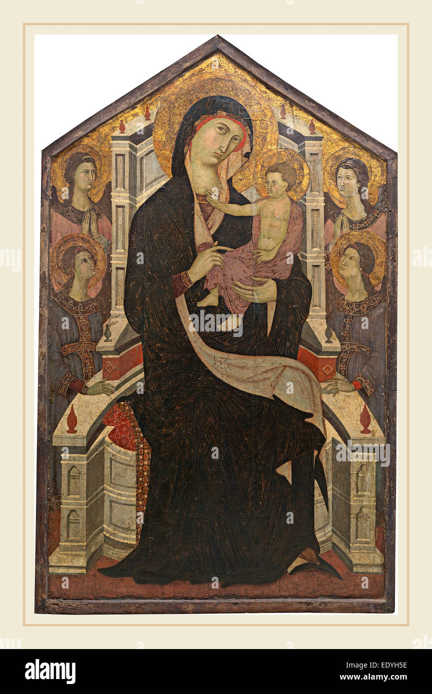 Follower of Duccio di Buoninsegna, Madonna and Child Enthroned with ...