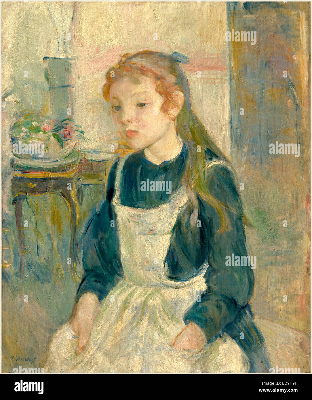 Berthe Morisot, French (1841-1895), Young Girl with an Apron, 1891, oil on canvas Stock Photo