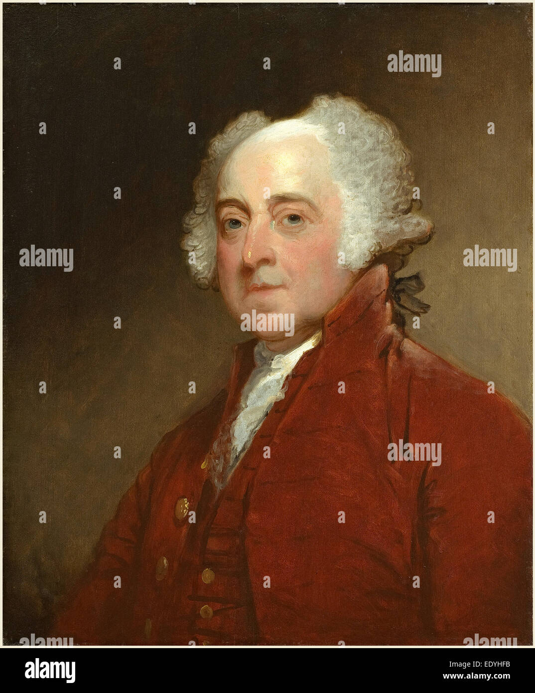 Gilbert Stuart, American (1755-1828), John Adams, c. 1821, oil on wood Stock Photo