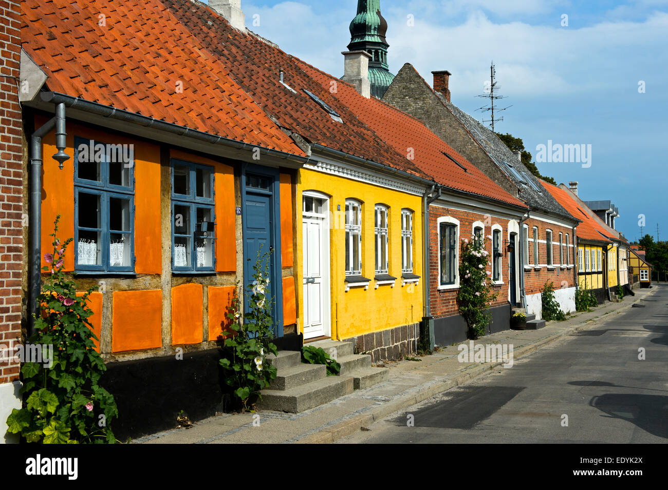 Row of houses, Nysted, Lolland, Denmark Stock Photo Alamy