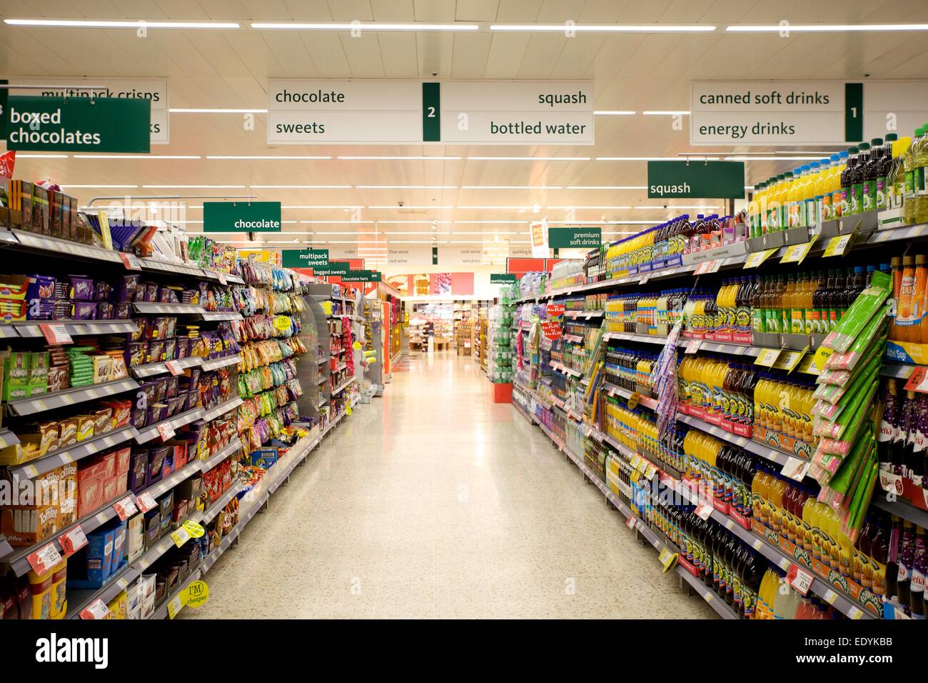 shot of supermarket aisle Stock Photo Alamy