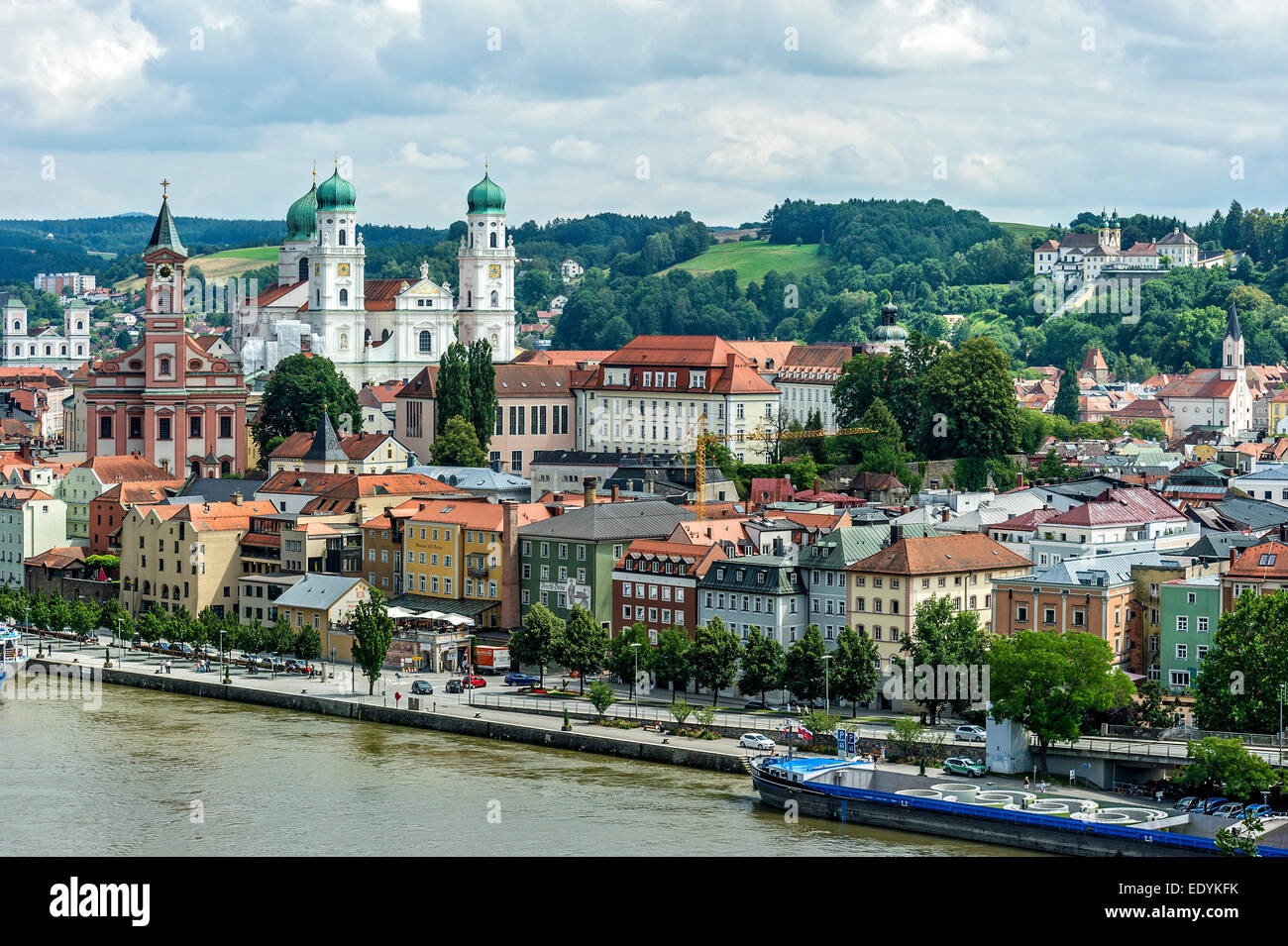 Jesuit Church of St. Michael, Parish Church of St. Paul, St. Stephen's Cathedral, Mariahilf Monastery, Stock Photo