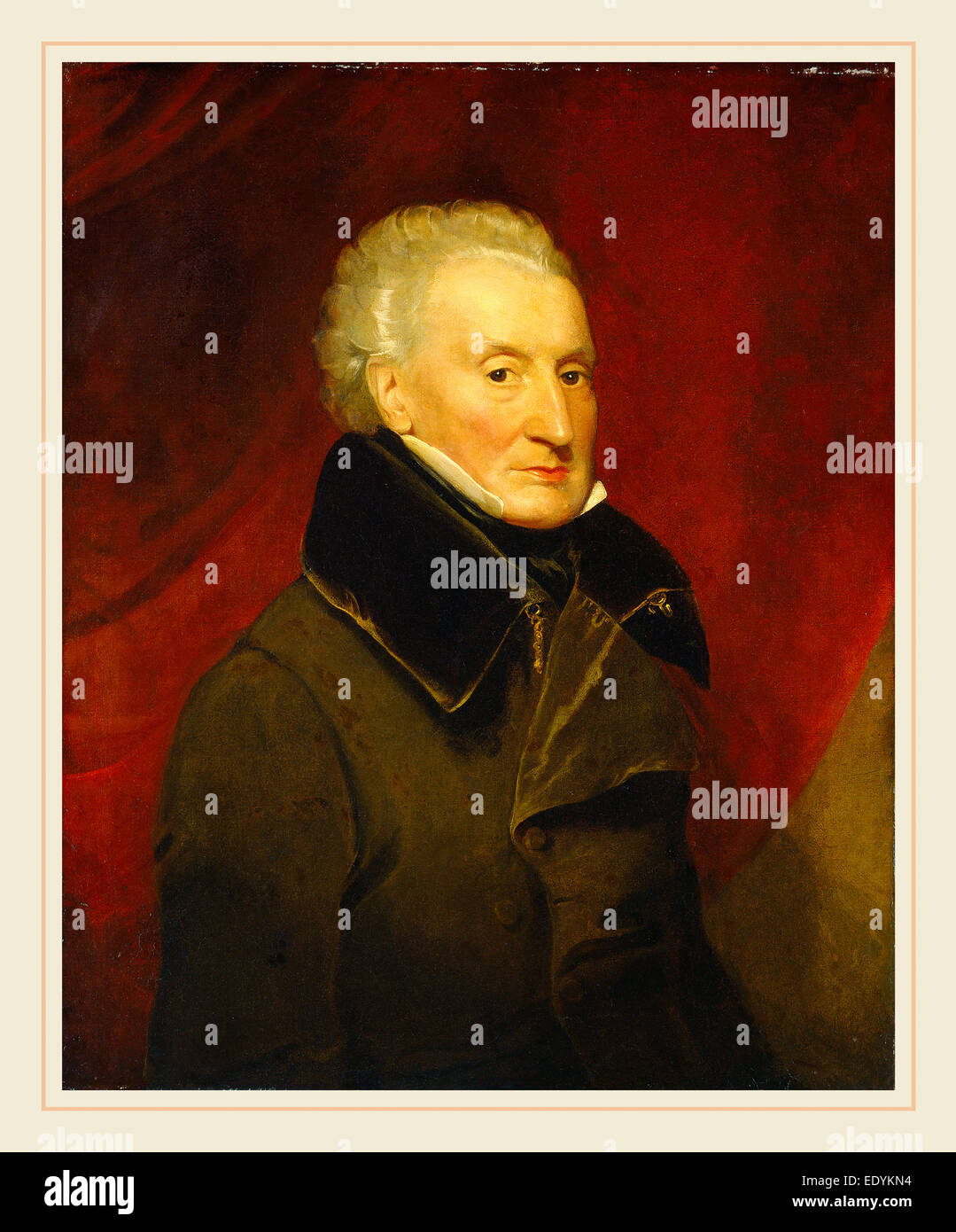 American 19th Century, Portrait of a Man, c. 1835, oil on canvas Stock Photo