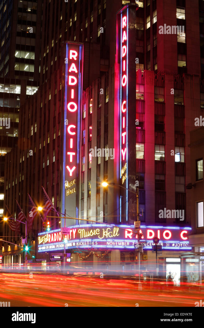 Radio City Music Hall, 1260 Avenue of the Americas, New York City, New York, United States Stock Photo