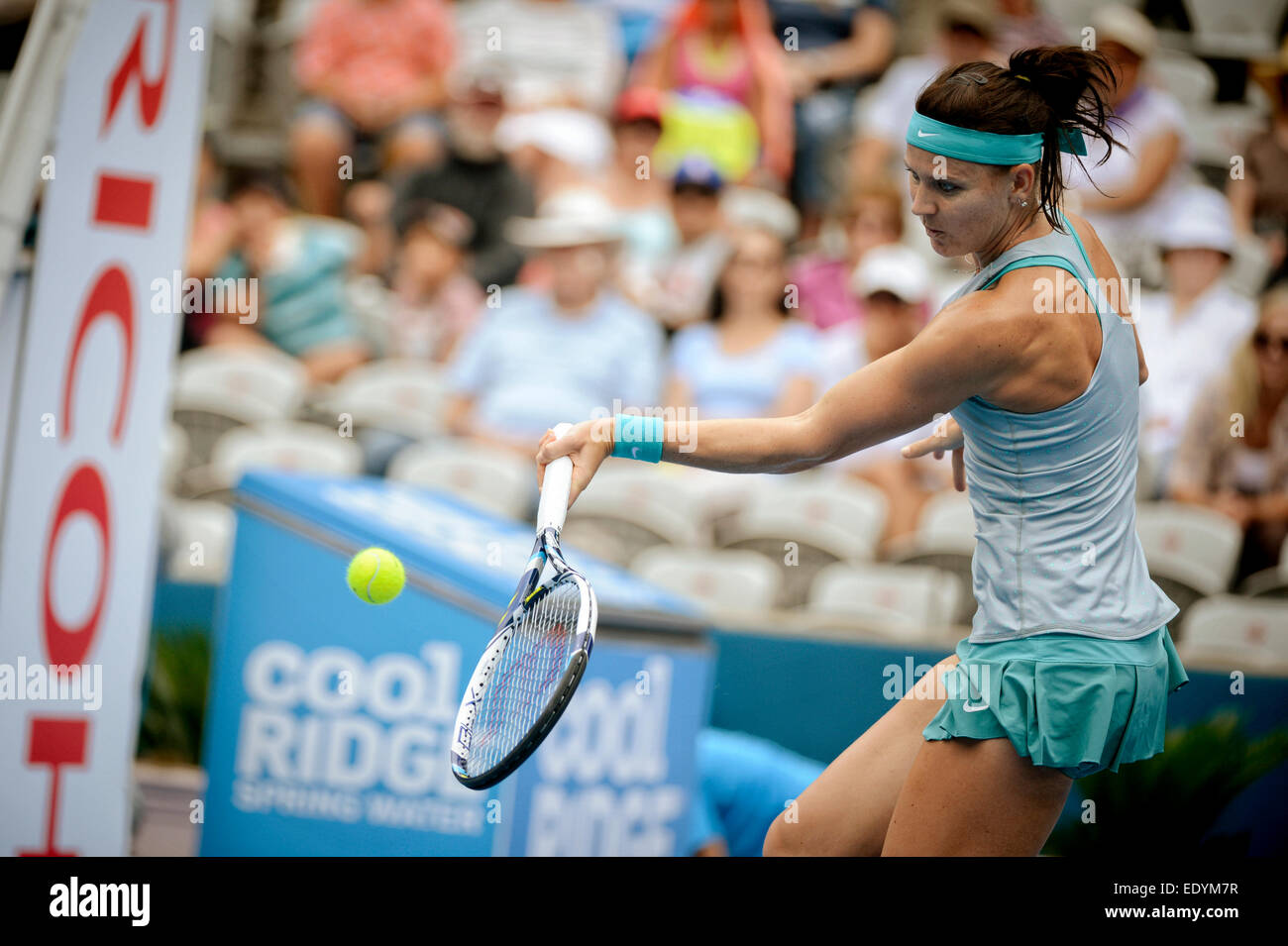 Sydney, Australia. 12th Jan, 2015. Lucie Safarova CZE playing her first round match at the APIA International Sydney. Ken Rosewall Arena Sydney. Credit:  Tony Bowler/thats my pic/Alamy Live News Stock Photo