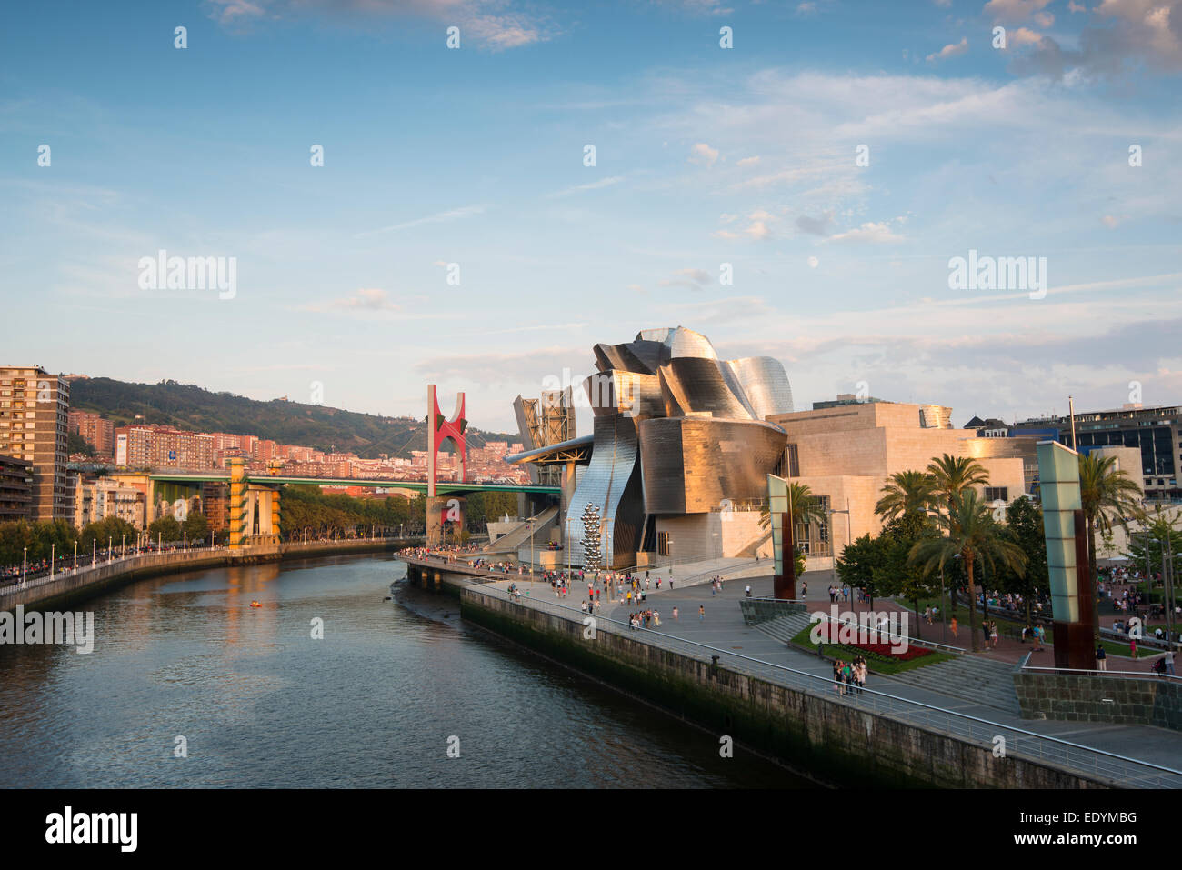 Guggenheim Museum Bilbao, by Frank Gehry, Nervion River, Bilbao, Basque Country, Biscay Province, Spain Stock Photo