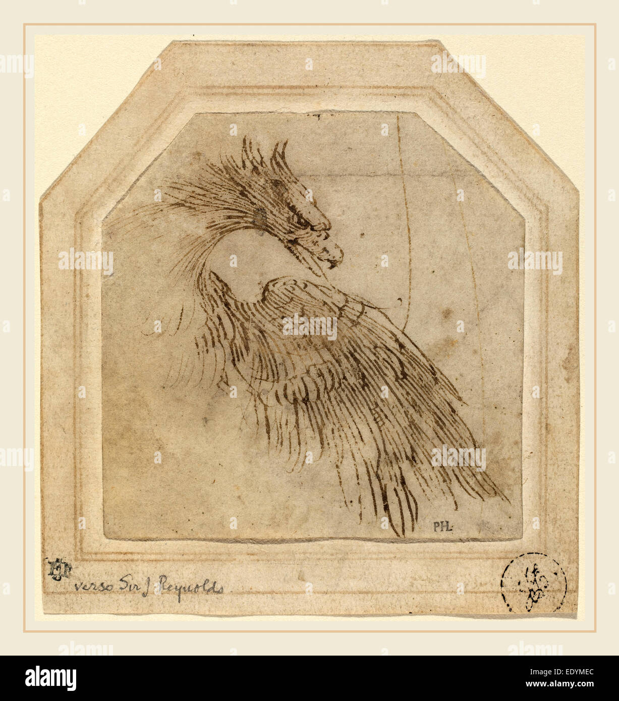 Titian, Italian (c. 1490-1576), An Eagle, c. 1515, pen and brown ink on laid paper Stock Photo
