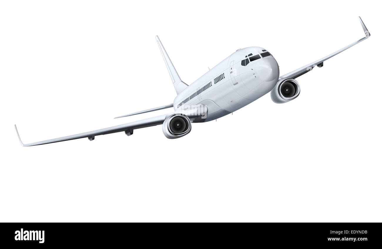 Commercial airplane, illustration Stock Photo