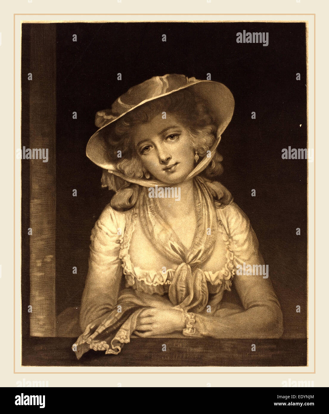 John Raphael Smith after John Hoppner, British (1752-1812), Phoebe Hoppner, published 1784, mezzotint Stock Photo