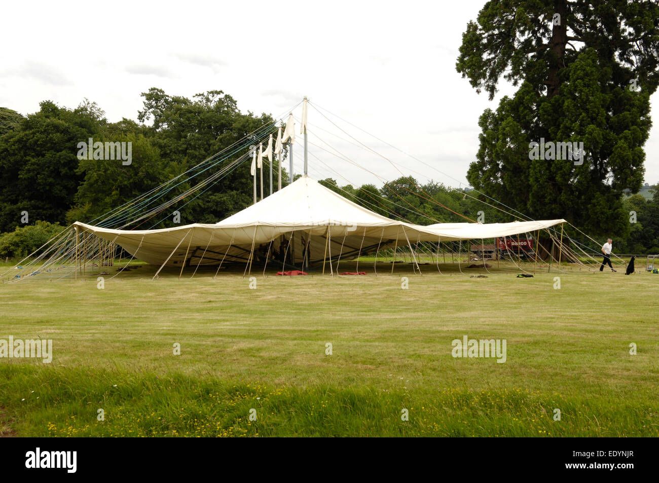 Erecting a marquee, England, UK Stock Photo