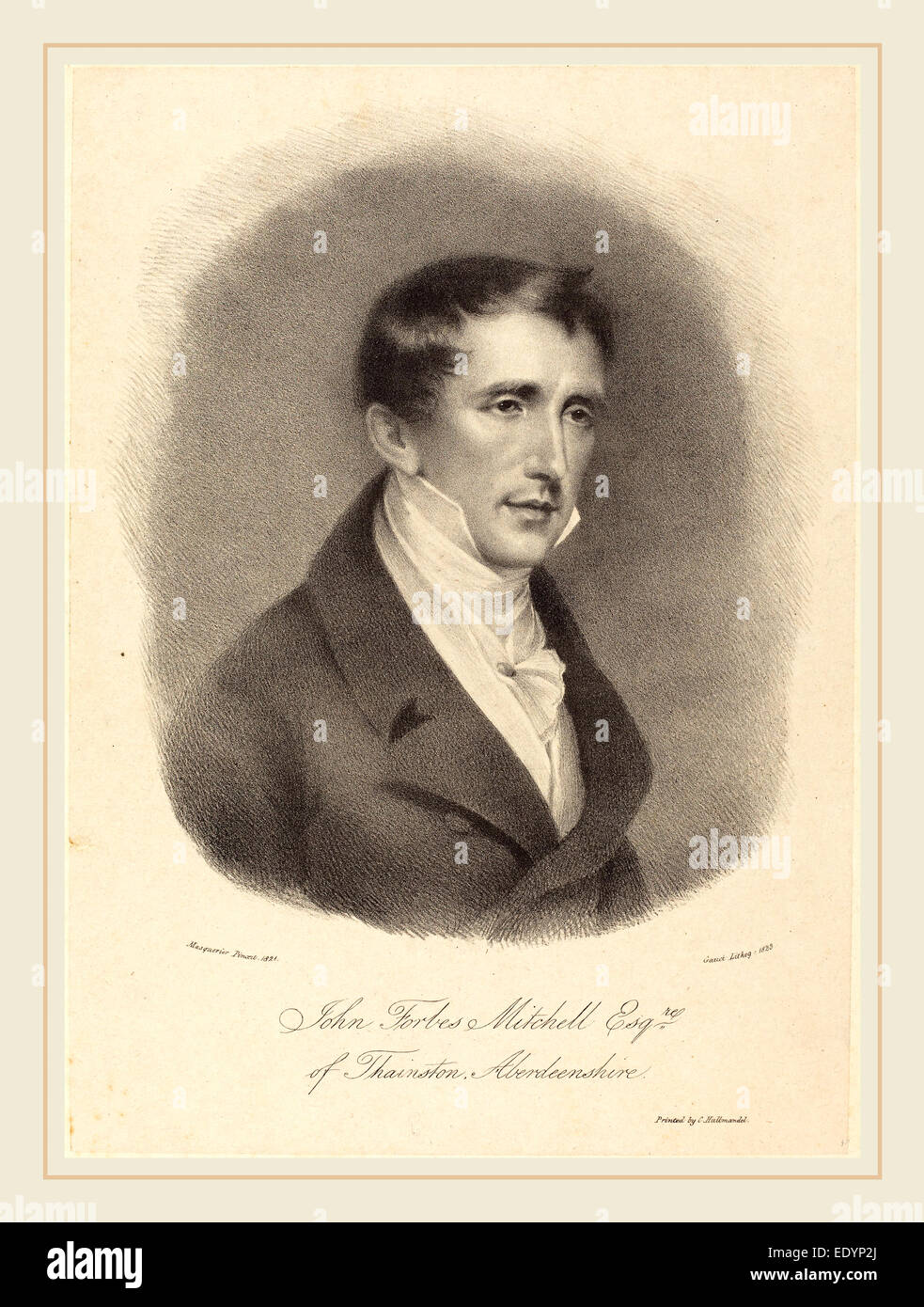 M. Gauci after John James Masquerier (British (?), active c. 1810-1846), John Forbes Mitchell, 1823, lithograph Stock Photo