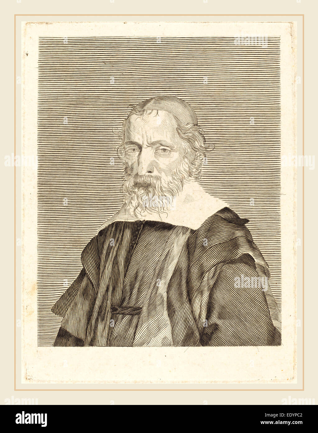 after Claude Mellan, Nicolas-Claude Fabri de Peiresc, 1637 or after, engraving on laid paper Stock Photo