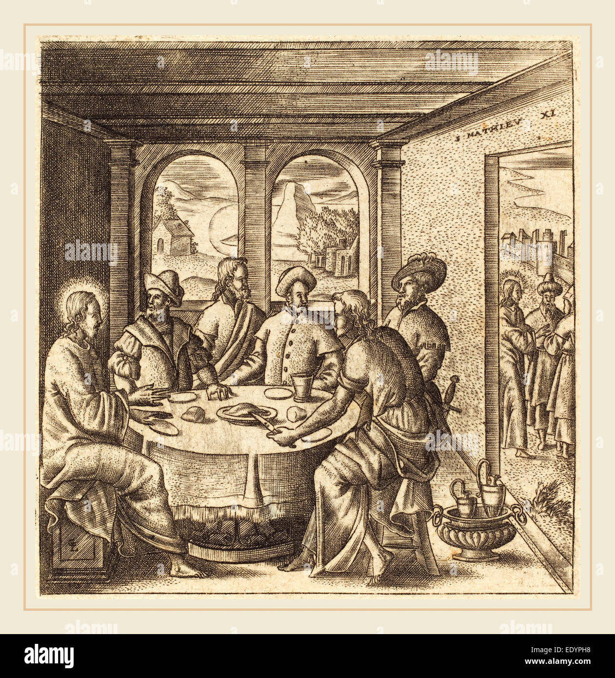 Léonard Gaultier, French (1561-1641), Christ Teaching, probably c. 1576-1580, engraving Stock Photo