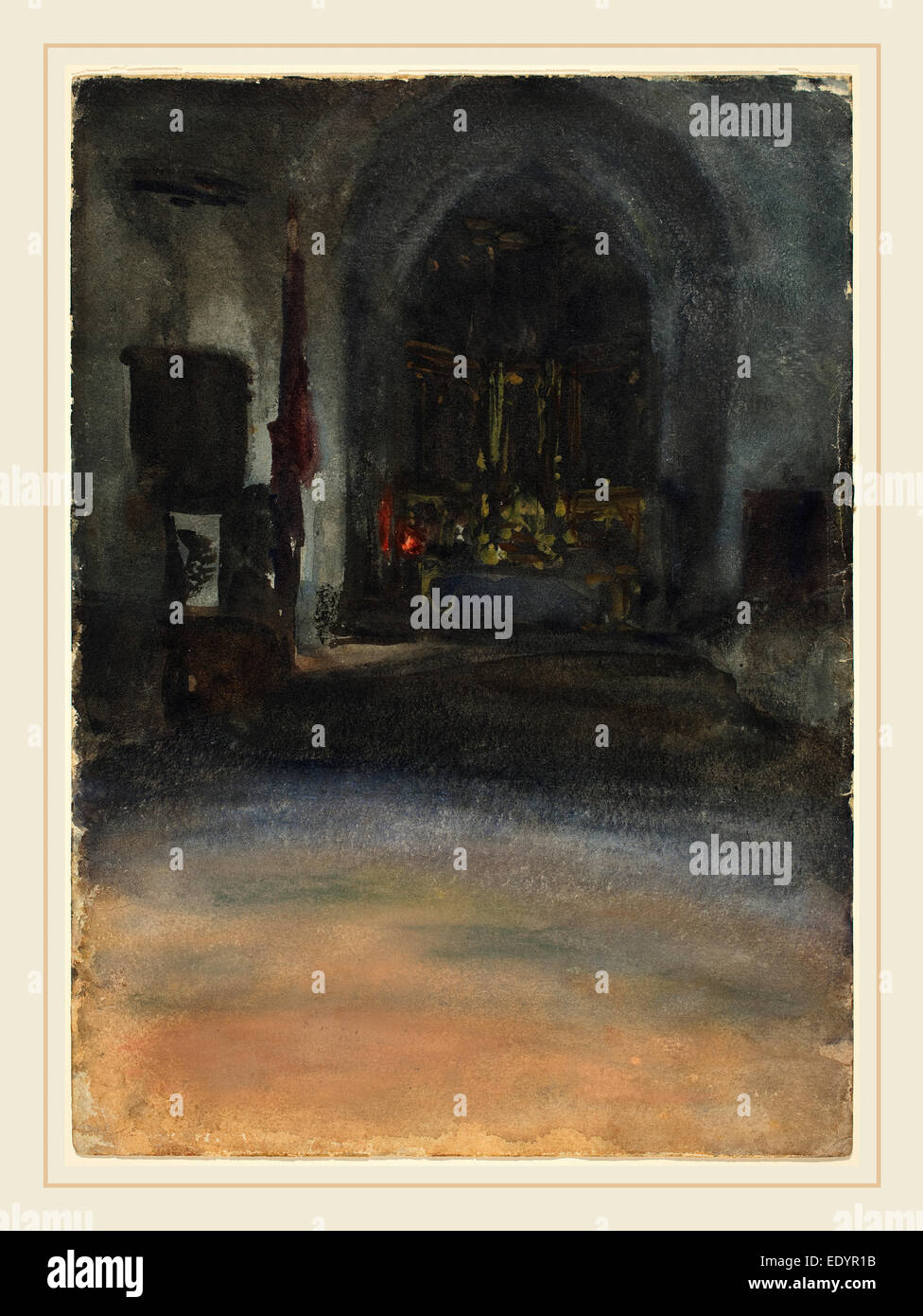 John Singer Sargent, American (Spanish Church Interior, c. 1880 ...