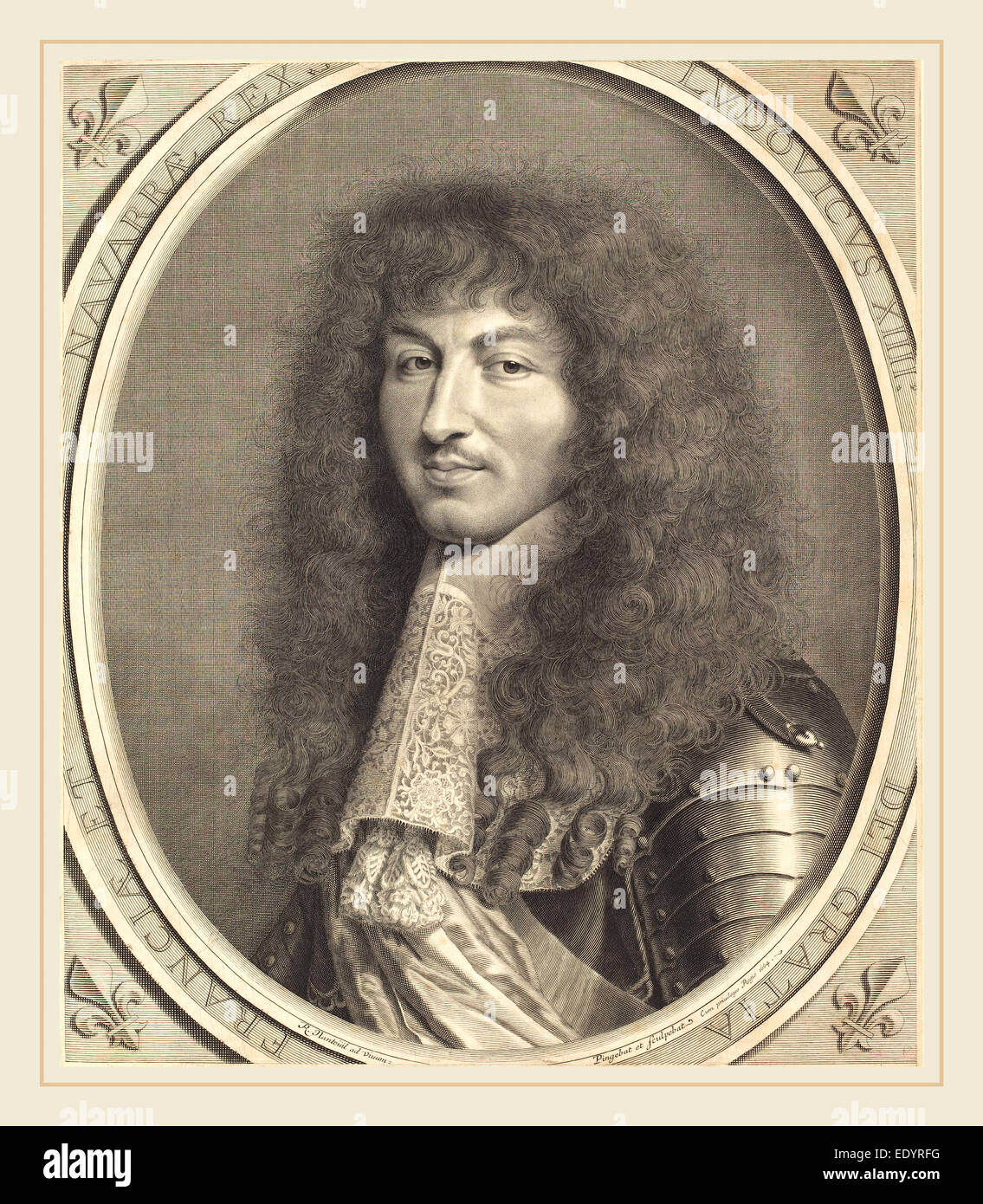 Robert Nanteuil, French (1623-1678), Louis XIV, 1664, engraving Stock ...