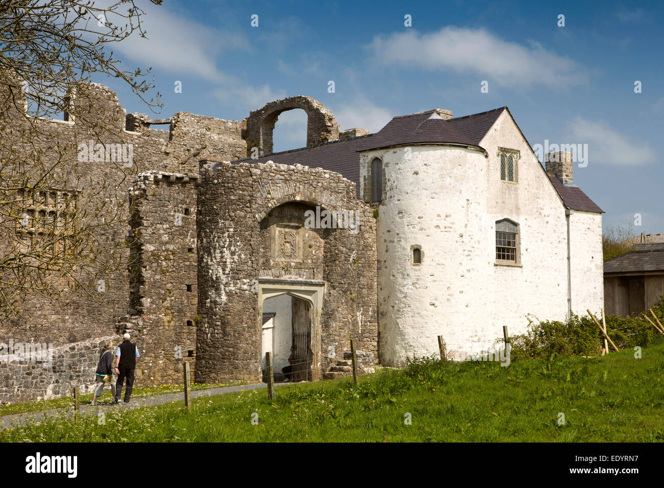 UK, Wales, Swansea, Gower, Oxwich Castle, Tudor Manor House gateway