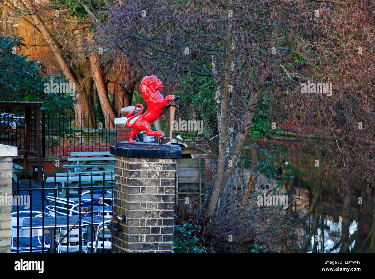 A visual sign for the Red Lion Inn at Norwich, Norfolk