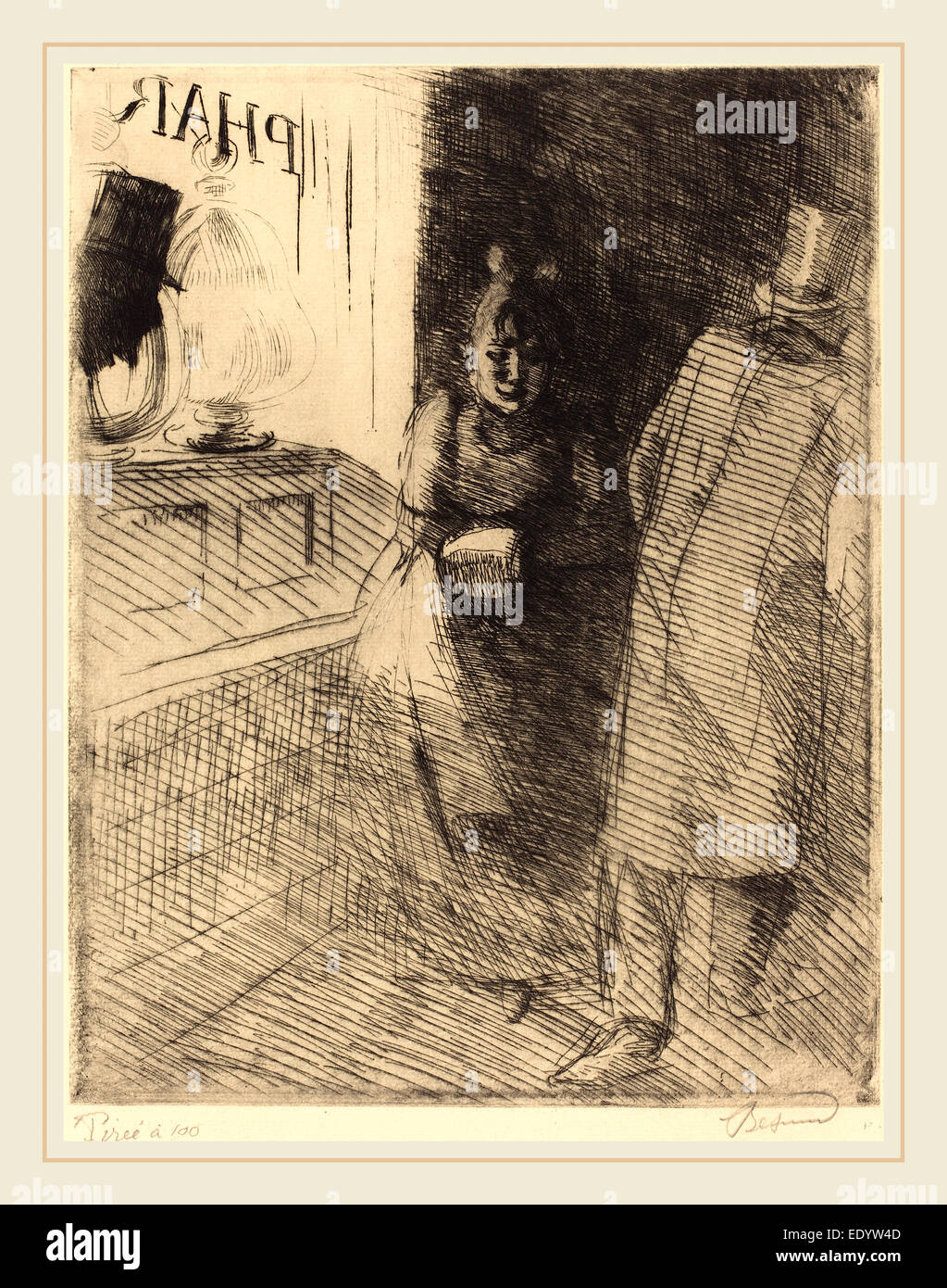 Albert Besnard, French (1849-1934), Prostitution (La Prostitution), c. 1886, etching and drypoint on laid paper Stock Photo