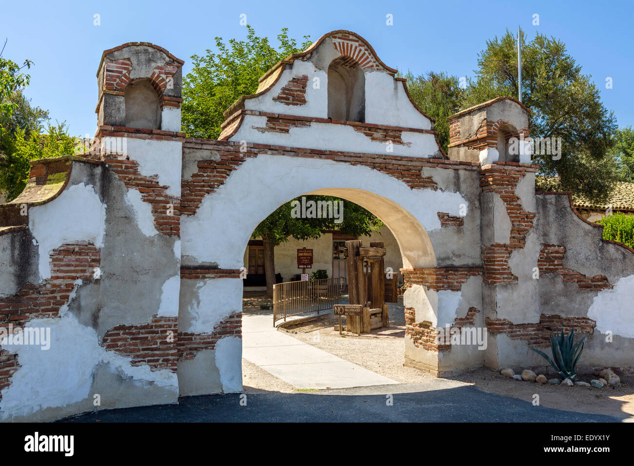 Mission San Miguel Arcangel, San Miguel, San Luis Obispo County, California, USA Stock Photo