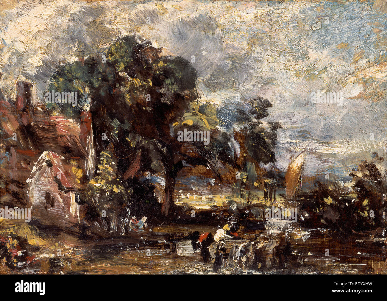Sketch for 'The Haywain', John Constable, 1776-1837, British Stock Photo