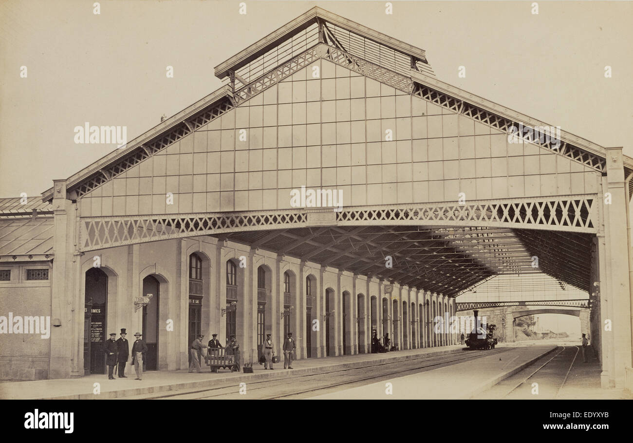 Nevers Station; Auguste Hippolyte Collard, French, 1812 - 1885/1897; Paris, France, Europe; 1860 - 1863; Albumen silver print Stock Photo