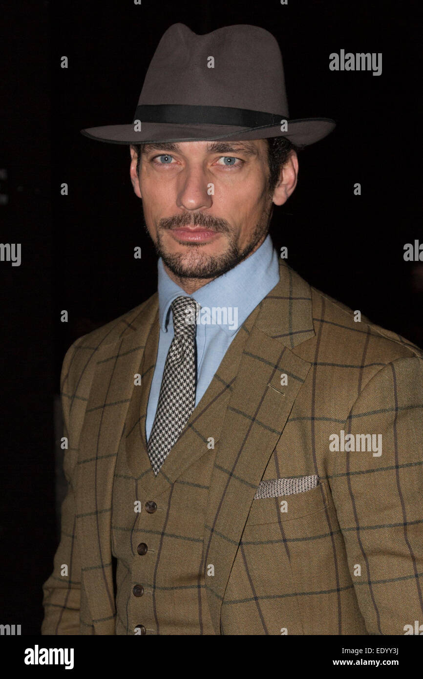 London, UK. 12 January 2015. David Gandy attends the runway show of E Tautz at London Collections: Men, the menswear fashion week in London. Photo: CatwalkFashion/Alamy Live News Stock Photo