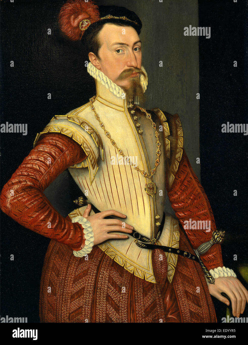 Robert Dudley, 1st Earl of Leicester, Steven van der Meulen, active 1543-1563, Netherlandish Stock Photo