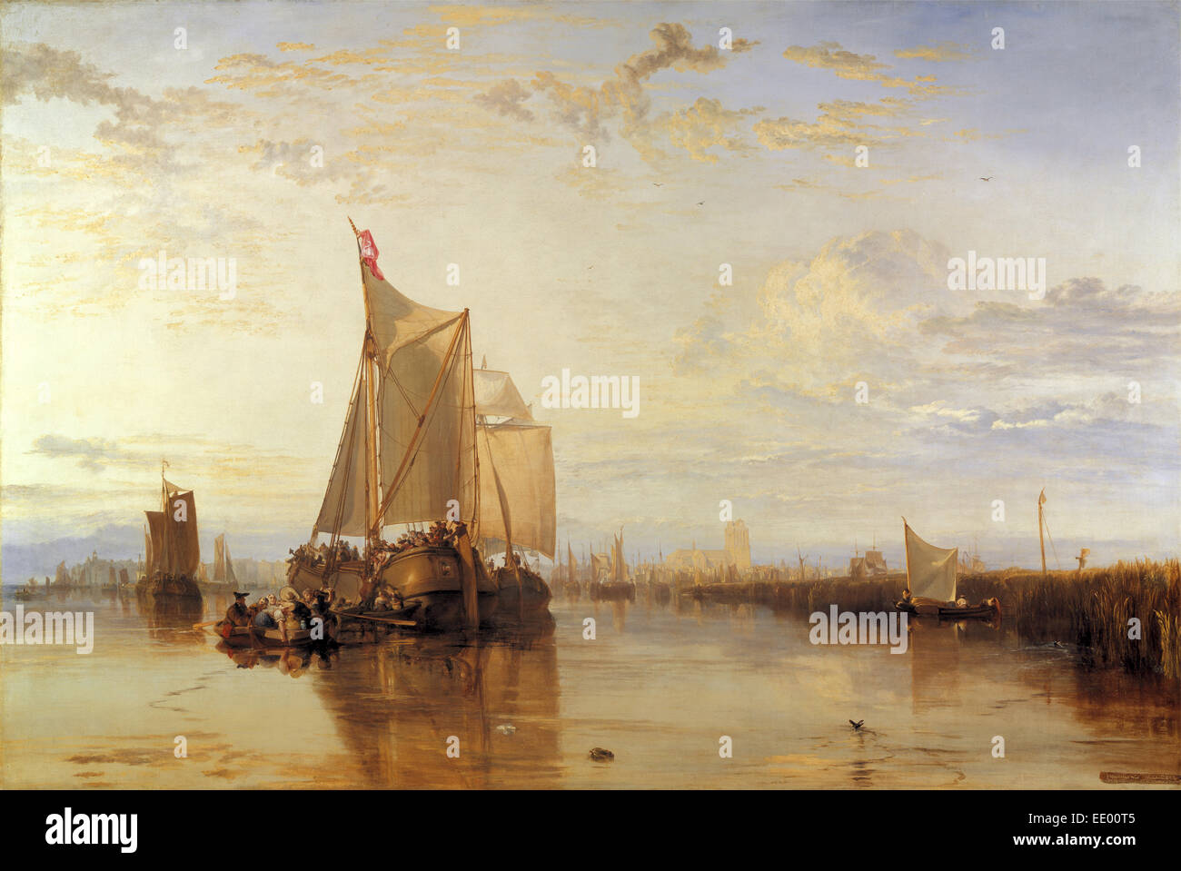 Dort or Dordrecht: The Dort packet-boat from Rotterdam, The Netherlands becalmed Inscribed, lower right: 'Dort' Stock Photo