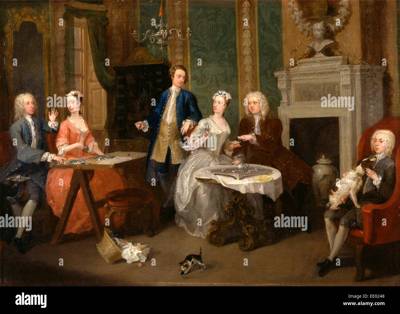 Portrait of a Family A Family Party, William Hogarth, 1697-1764, British Stock Photo