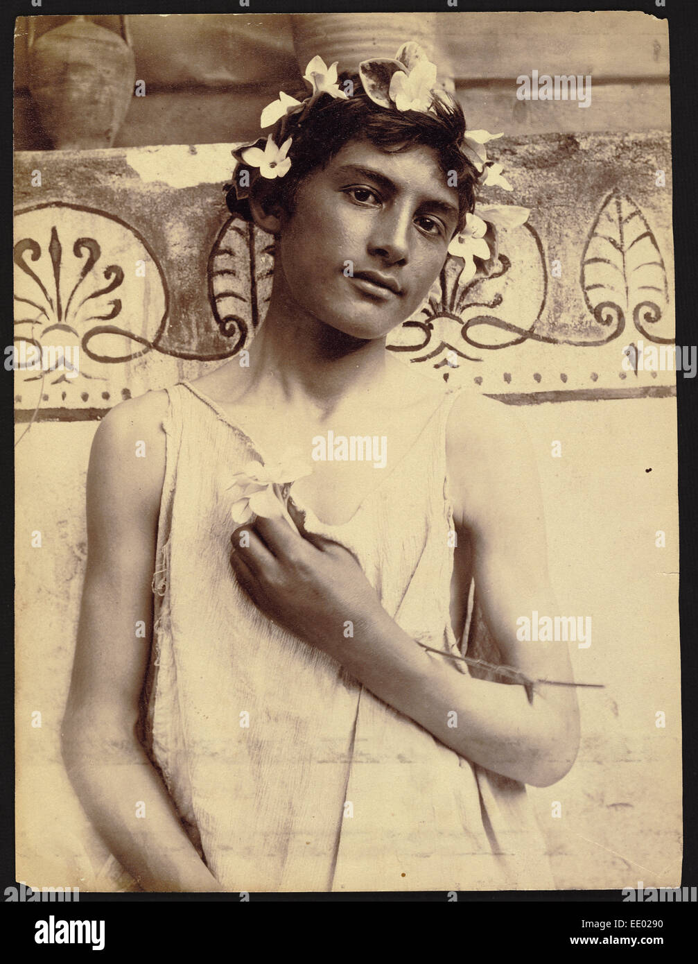 L'Offerta (The Offering); Baron Wilhelm von Gloeden, German, 1856 - 1931; Taormina, Sicily, Italy, Europe; 1902 Stock Photo