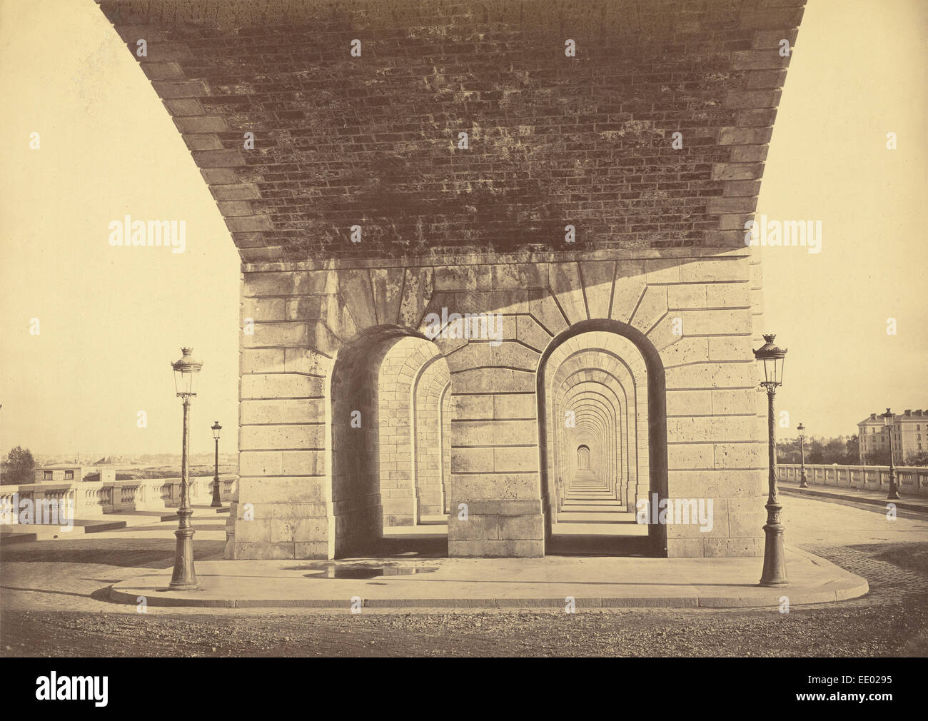 Pont du Point du Jour; Auguste Hippolyte Collard, French, 1812 - 1885/1897; 1863/1866; Albumen silver print Stock Photo