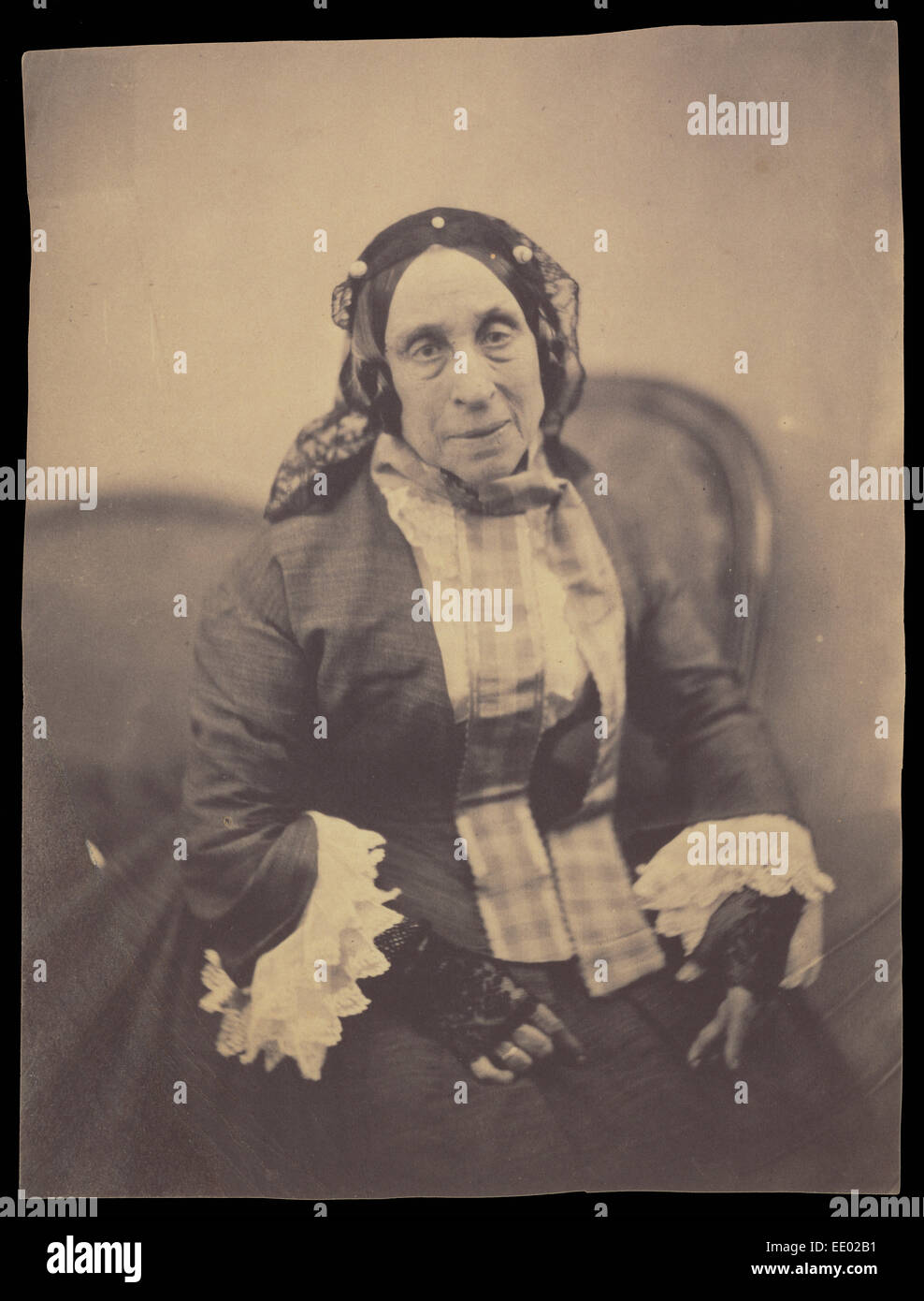 Portrait of Marceline Desbordes-Valmore; Nadar [Gaspard Félix Tournachon], French, 1820 - 1910; 1854; Salted paper print Stock Photo