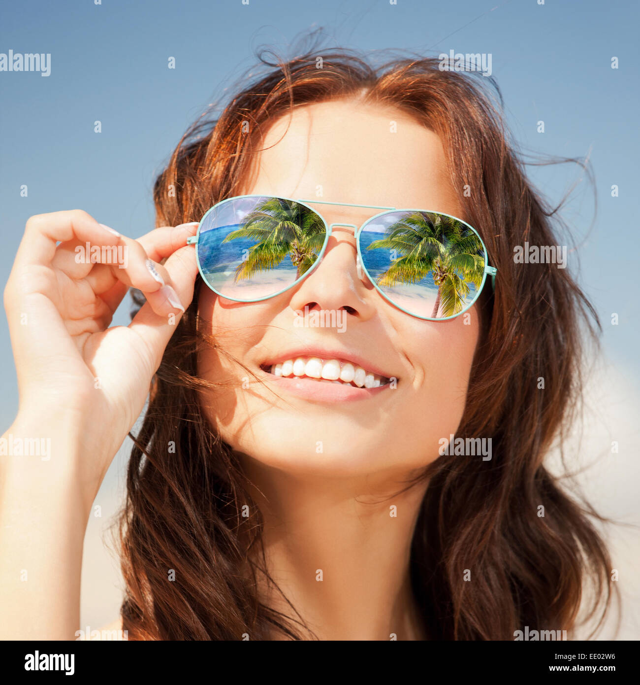 woman in sunglasses Stock Photo Alamy
