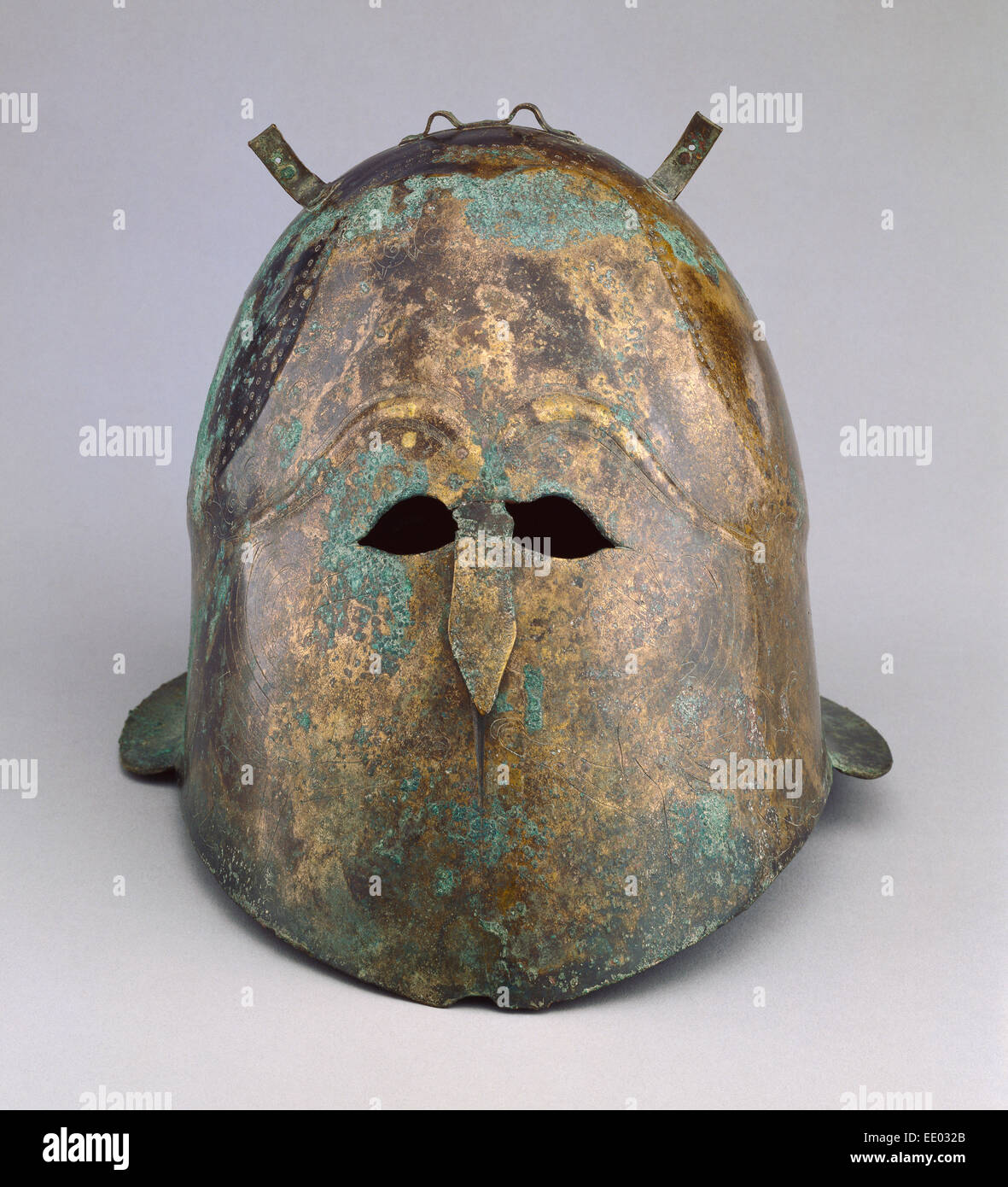 Helmet; Unknown; South Italy; 400 - 375 B.C.; Bronze Stock Photo