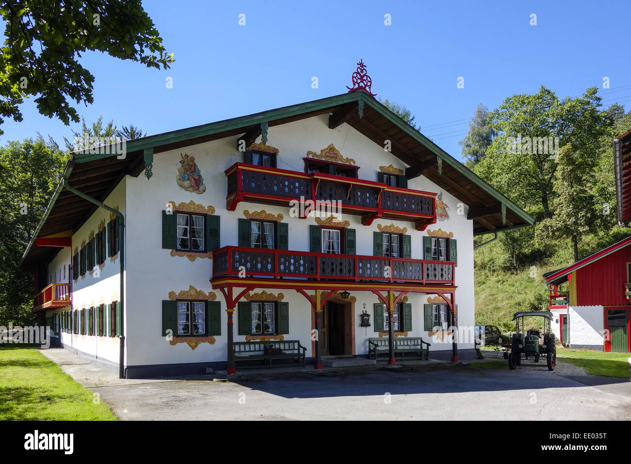 Kochel am See, Kochelsee, Bauernhaus, Bayern, Oberbayern, Deutschland, Europa, Farmhouse, Bavaria, Upper Bavaria, Germany, Europ Stock Photo