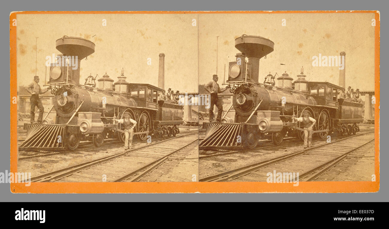 Ferrocarril Midland, probablemente más tarde Owego-Midland R.R; American;  aproximadamente 1870; Albúmina imprimir plata Fotografía de stock - Alamy