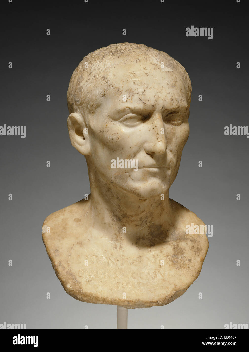 Bust of L. Licinius Nepos; Unknown; Rome, Italy, Lazio, Europe; 1 - 25; Marble Stock Photo