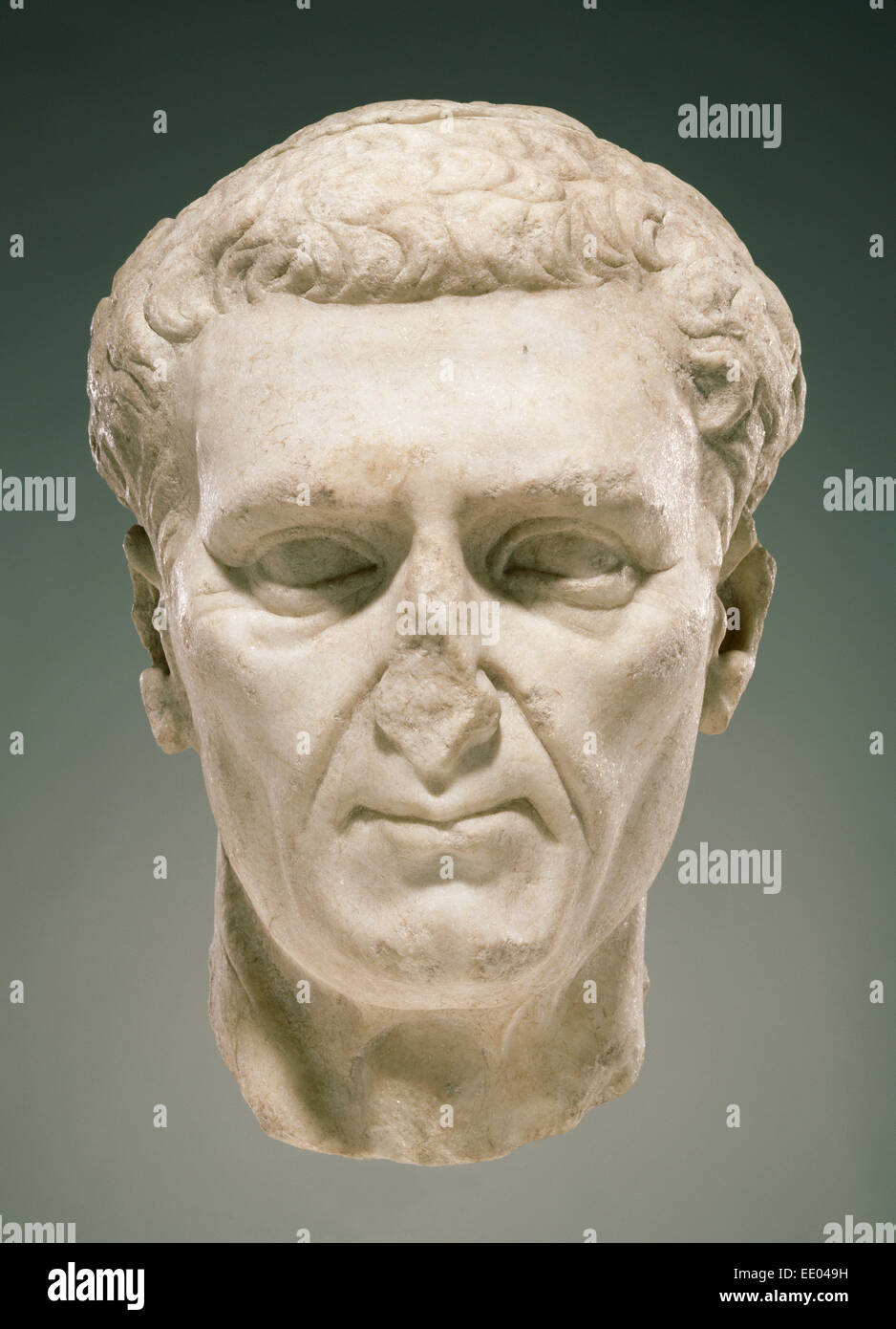 Portrait Head of Nerva; Unknown; Italy, Europe; 96 - 98; Marble Stock Photo