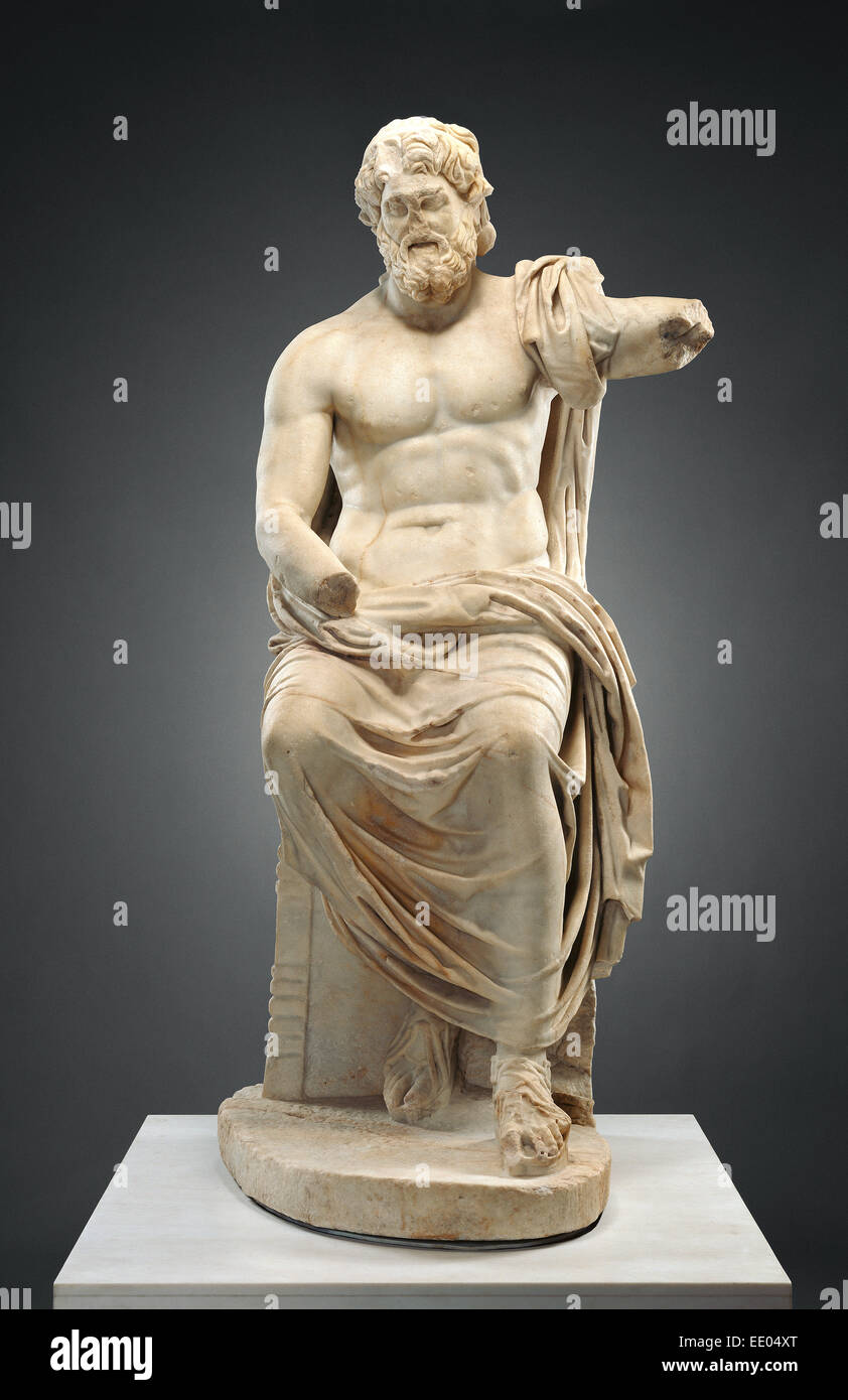 Statue of Jupiter (Marbury Hall Zeus); Unknown; 1st century; Marble Stock Photo