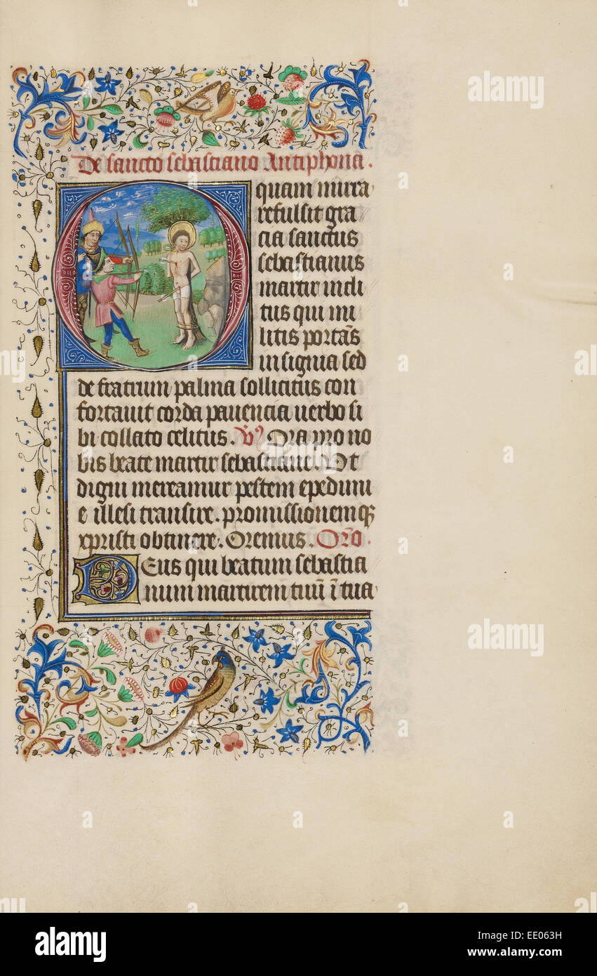 Initial O: The Martyrdom of Saint Sebastian; Master of the Llangattock ...