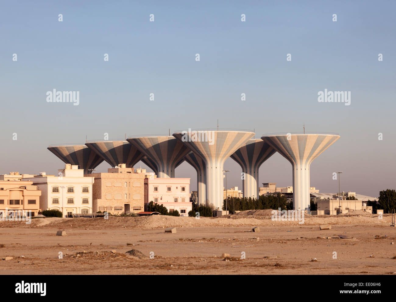 Water towers in Kuwait Stock Photo Alamy